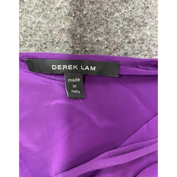 Derek LAM Royal Purple Silk Short Sleeve Top Sz. M - Picture 3 of 3